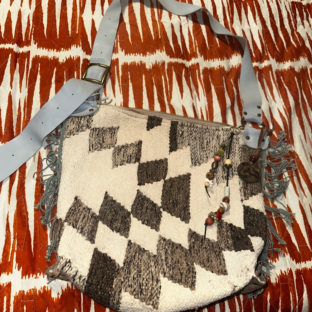 NEW**White Buffalo Creations Purse Handmade Hippie Leather Tapestry Boho Bag - Picture 6 of 9